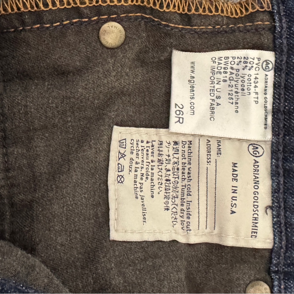 Adriano Goldschmied Mid Rise Prima Straight 26 R - Picture 8 of 8
